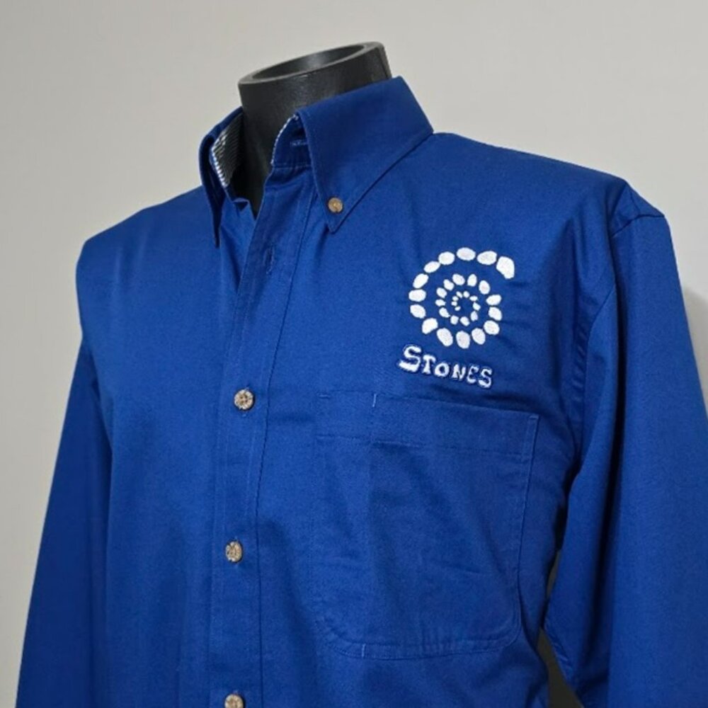 Vintage NWOT Big Bang Super Pop Blue Shirt M 38 Stones Spiral Tour Era Tribute